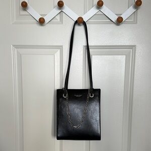 Dylan Kain Black Leather Chain Shoulder Bag